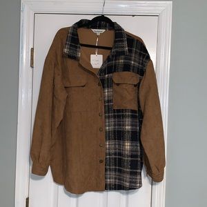 Brown Corduroy & Flannel Shacket